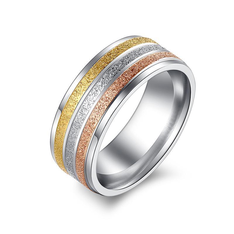 Honduras Sunset Three-Tone Stainless Steel Ring - Zodeys