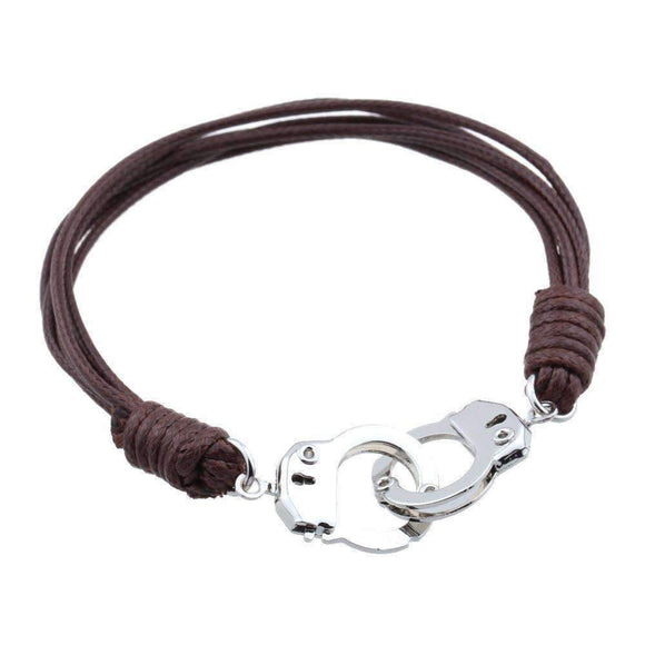 Handcuffed Stainless Steel Leather Bracelet - Zodeys