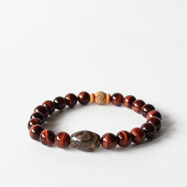 Tiger Eye Stone Tibetan Agate Beaded Bracelet - Zodeys
