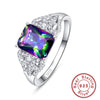 Vegas Rivers Emerald 3ct Mystic Rainbow Topaz Silver Ring - Zodeys