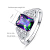 Vegas Rivers Emerald 3ct Mystic Rainbow Topaz Silver Ring - Zodeys