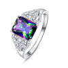 Vegas Rivers Emerald 3ct Mystic Rainbow Topaz Silver Ring - Zodeys