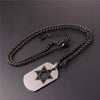 Star of David Dog Tag Pendant Necklace