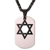 Star of David Dog Tag Pendant Necklace