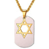 Star of David Dog Tag Pendant Necklace
