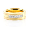Polished Tungsten Carbide Rhinestone Inlay Gold Ring - Zodeys