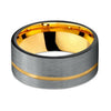 Brushed Silver Gold Tungsten Carbide Ring - Zodeys