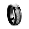 Black Ceramic Carbon Fiber Inlay Ring - Zodeys