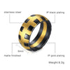 Beehive Matte Finished Black Onyx & Gold Steel Ring - Zodeys
