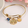 Gold Tree of Life Wired Bangle Bracelet - Zodeys