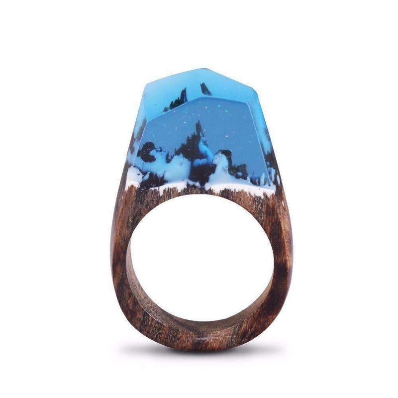 Atlantic Azure Wooden Glass Ring - Zodeys