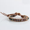 Natural Stone Beads Leather Cord Wrap Bracelet