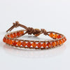 Natural Stone Beads Leather Cord Wrap Bracelet