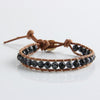 Natural Stone Beads Leather Cord Wrap Bracelet