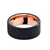 Brushed Pipe Cut Tungsten Carbide Rose Gold Ring - Zodeys