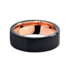 Brushed Pipe Cut Tungsten Carbide Rose Gold Ring - Zodeys