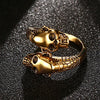 Polished Biker's Outlaw Double-Skull Ring - Zodeys