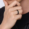 Gold Plated Black Tungsten Carbide Ring - Zodeys