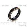 Gold Plated Black Tungsten Carbide Ring - Zodeys