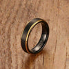 Gold Plated Black Tungsten Carbide Ring - Zodeys