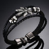 Vintage Silver 420 Leaf Genuine Leather Bracelet - Zodeys