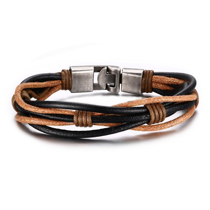 Pristine Intellect Braided Genuine Leather Bracelet - Zodeys