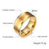 Brushed Center Polished Edges Gold Tungsten Ring - Zodeys