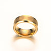 Brushed Center Polished Edges Gold Tungsten Ring - Zodeys