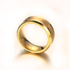 Brushed Center Polished Edges Gold Tungsten Ring - Zodeys