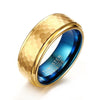 Tequila Morning Aqua Inlay Gold Tungsten Ring - Zodeys