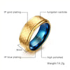 Tequila Morning Aqua Inlay Gold Tungsten Ring - Zodeys