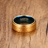 Tequila Morning Aqua Inlay Gold Tungsten Ring - Zodeys