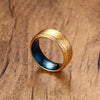Tequila Morning Aqua Inlay Gold Tungsten Ring - Zodeys