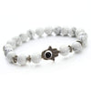 Antique Lavastone and Matte Hamsa Hand Bracelet - Zodeys
