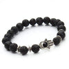 Antique Lavastone and Matte Hamsa Hand Bracelet - Zodeys