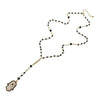 Hamsa Fatima Black Beaded Necklace - Zodeys