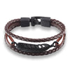 Multi-Layer Feather Arrow Anchor Leather Bracelet