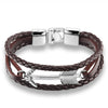 Multi-Layer Feather Arrow Anchor Leather Bracelet