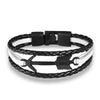 Multi-Layer Feather Arrow Anchor Leather Bracelet