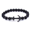 Hematite Anchor Lava Stone Beaded Bracelet - Zodeys
