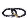 Hematite Anchor Lava Stone Beaded Bracelet - Zodeys