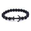 Hematite Anchor Lava Stone Beaded Bracelet - Zodeys