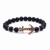 Hematite Anchor Lava Stone Beaded Bracelet - Zodeys