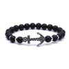 Hematite Anchor Lava Stone Beaded Bracelet - Zodeys