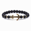 Hematite Anchor Lava Stone Beaded Bracelet - Zodeys