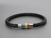 Fierté - Rainbow Pride Magnetic Buckle Leather Bracelet - Zodeys