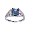 Vegas Rivers Emerald 3ct Mystic Rainbow Topaz Silver Ring - Zodeys