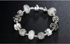Royal Crown & Crystal Ball Silver Charm Bracelet