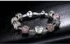 Crystal Ball Love & Flower Antique Silver Charm Bracelet - Zodeys
