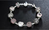 Crystal Ball Love & Flower Antique Silver Charm Bracelet - Zodeys
